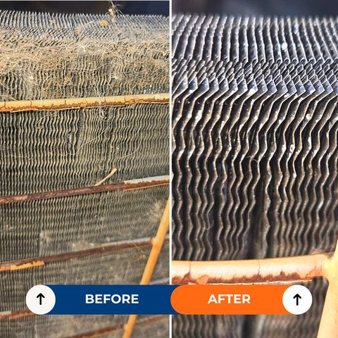 AC coil cleaning before and after — Freedom AC & Heating