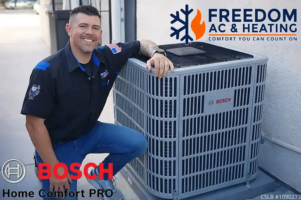 Freedom AC technician on a service call